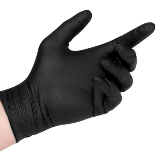 Czarny Nitrile Bezpudrowe Rękawice (100)
