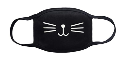 Cotton Zmywalna Black Maseczka - Kitten Design